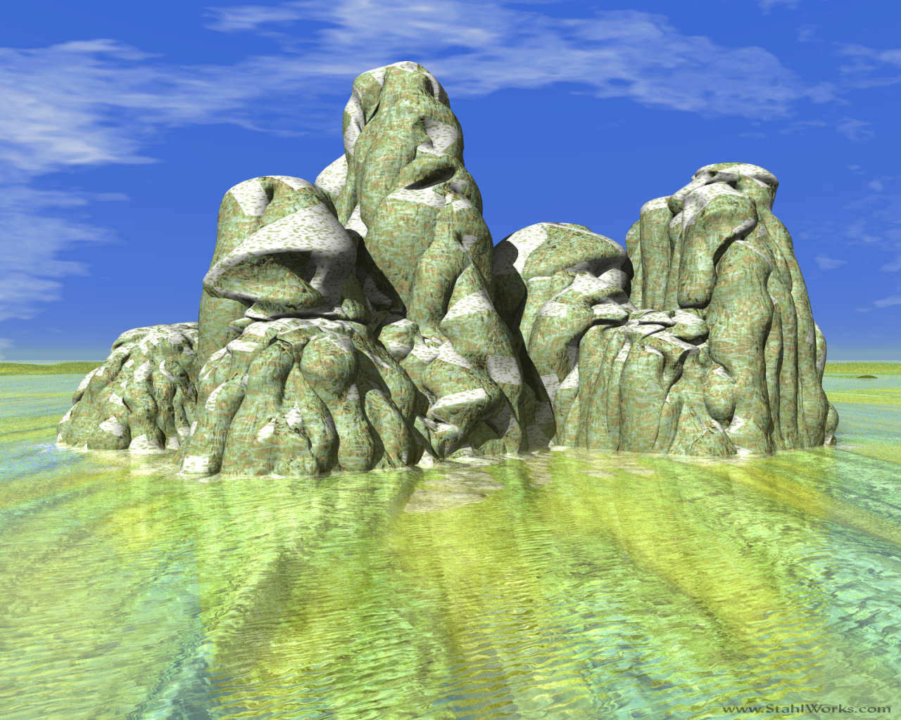 Potato Rocks in a Lake, Free Desktop Wallpaper, 1280x1024 resolution