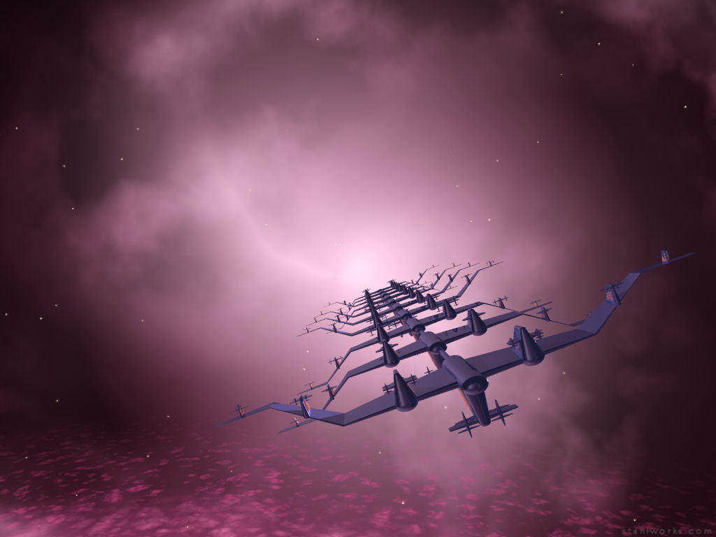 Galactic Nebula Space Ship, Free Desktop Wallpaper, 1024x768 resolution