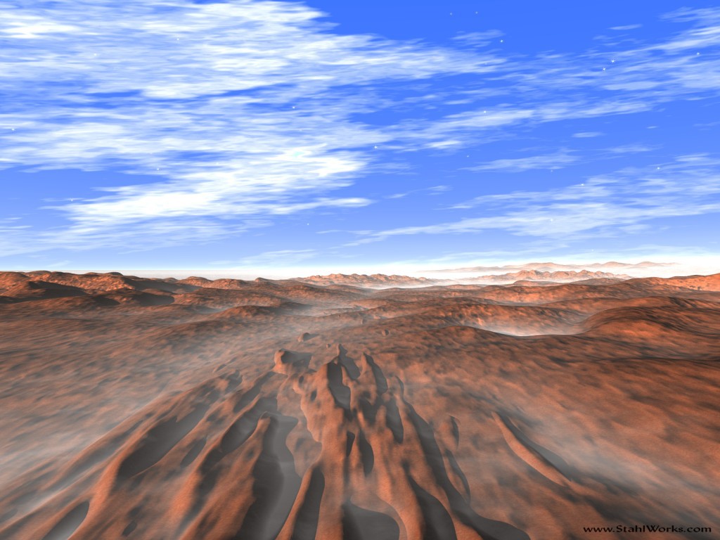 Red Rock Desert On Mars, Free Desktop Wallpaper, 1024x768 resolution