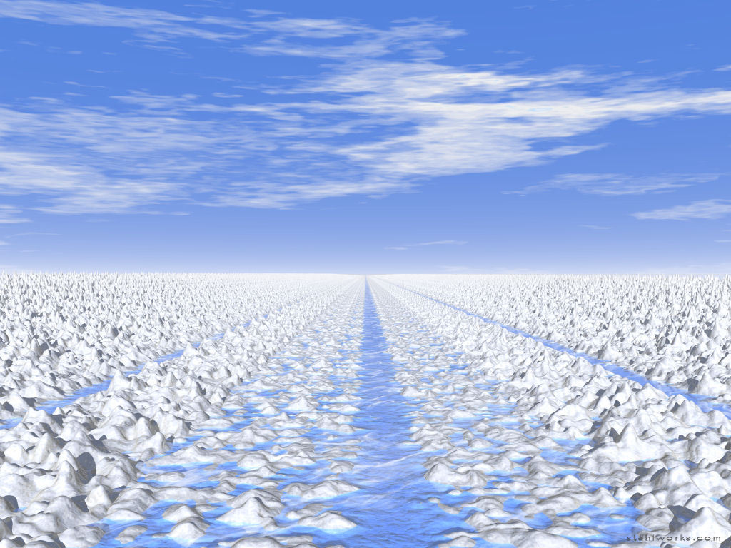 Cyan Ice Path, desktop wallpaper