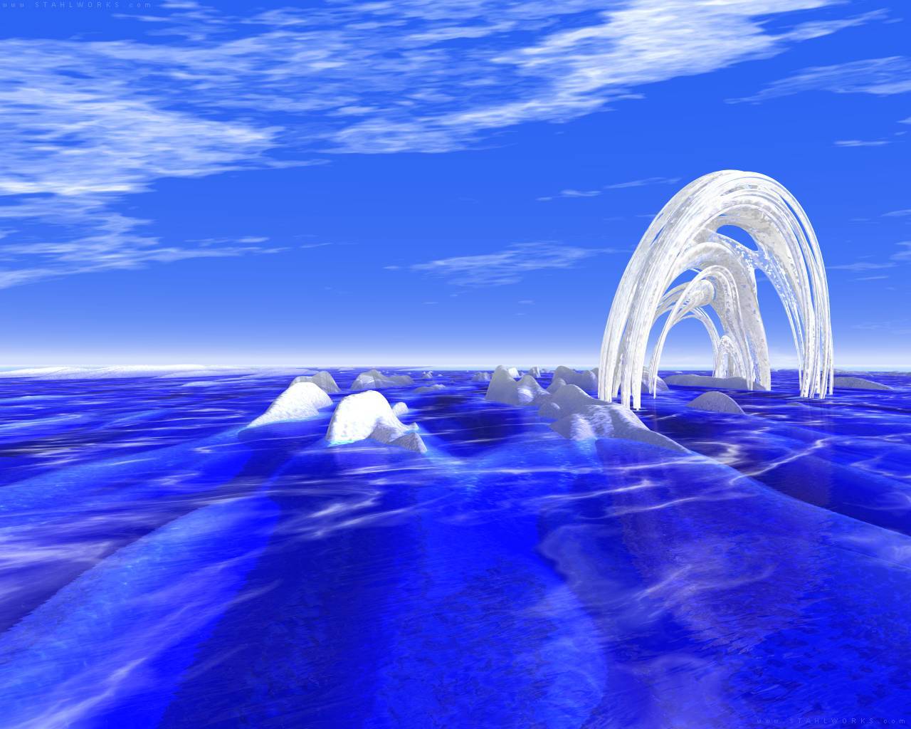 Blue Ice Cave, Free Desktop Wallpaper, 1280x1024 resolution