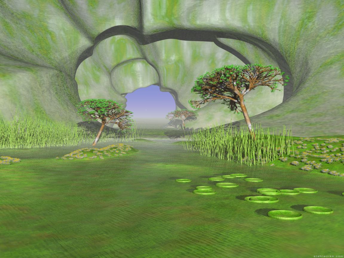 Green Waters Cave, Free Desktop Wallpaper, 1152x864 resolution