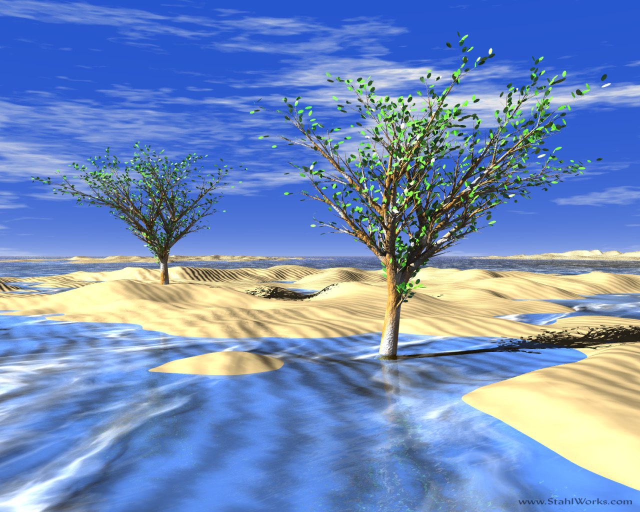 Frozen Desert Trees, Free Desktop Wallpaper, 1280x1024 resolution