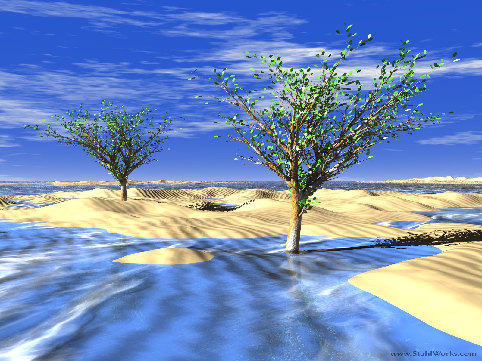 Frozen Desert Trees, Free Desktop Wallpaper, 1600x1200 resolution