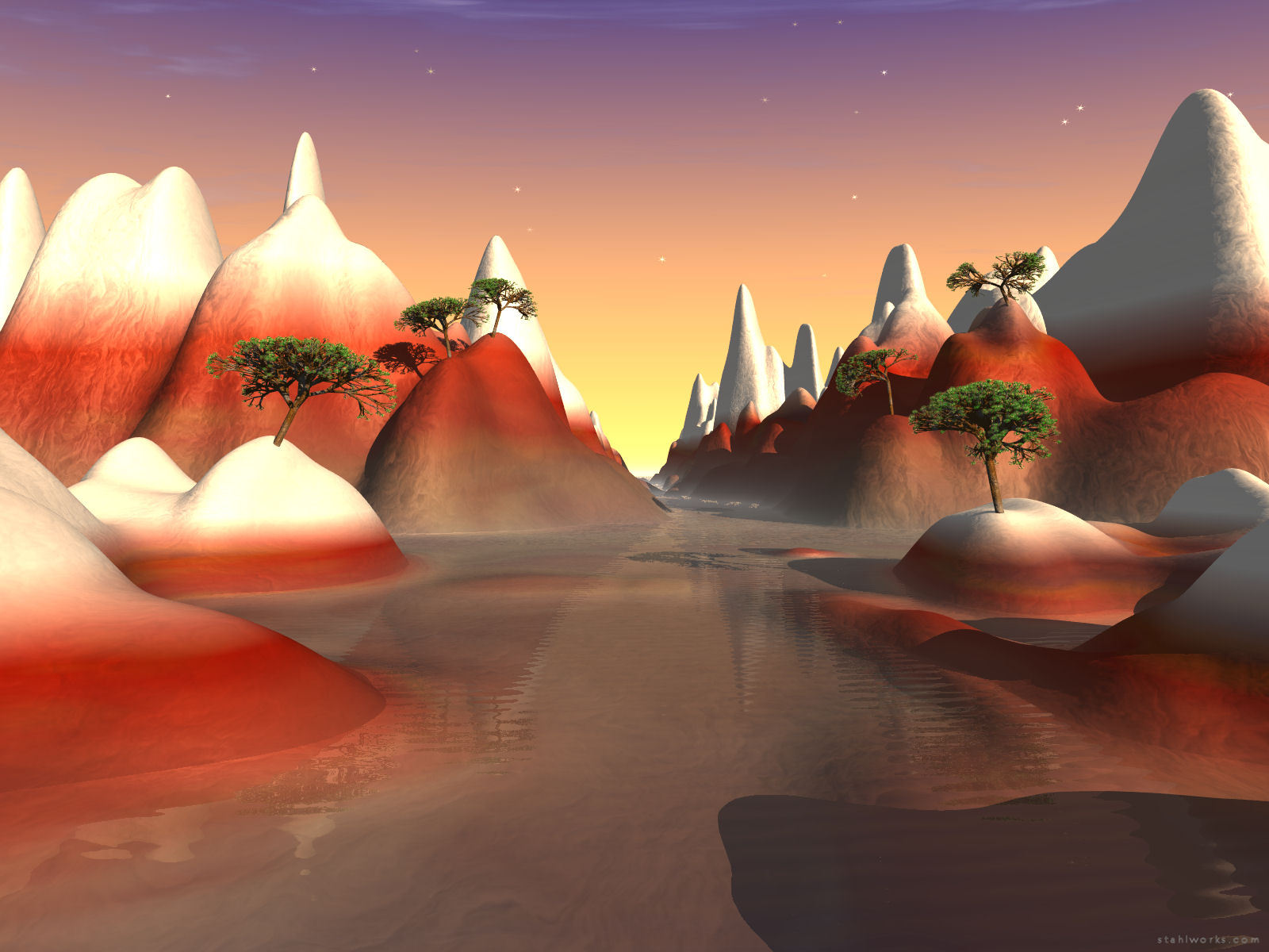 Red Mountain Lake, Free Desktop Wallpaper, 1600x1200 resolution