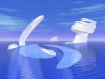 Icebergs computer artwork