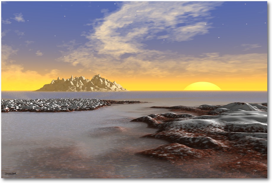 Ice Coast Sunset - Digital artwork