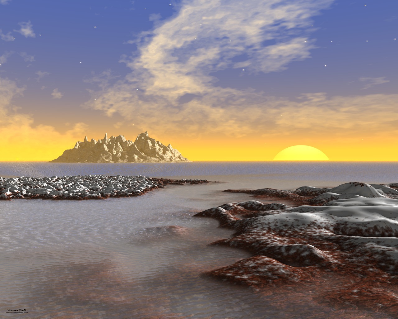 Ice Coast Sunset - Desktop wallpaper