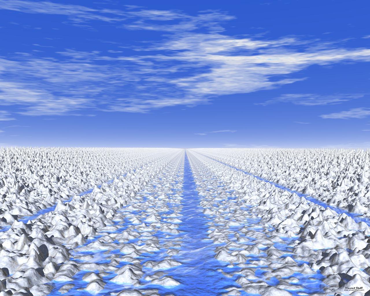 Cyan Ice Path - Desktop wallpaper