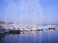 yacht harbour with water reflections