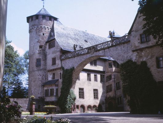 european castle with tower
