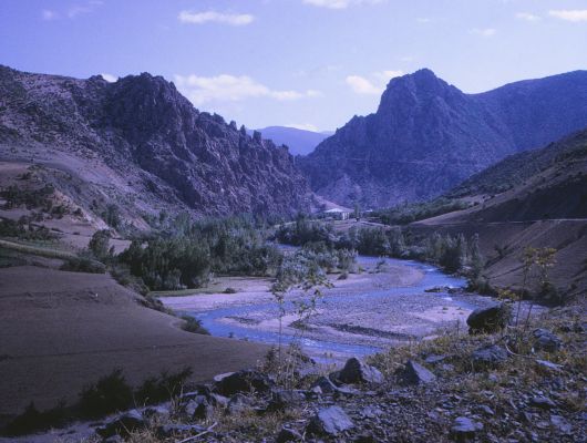 stone valley with river